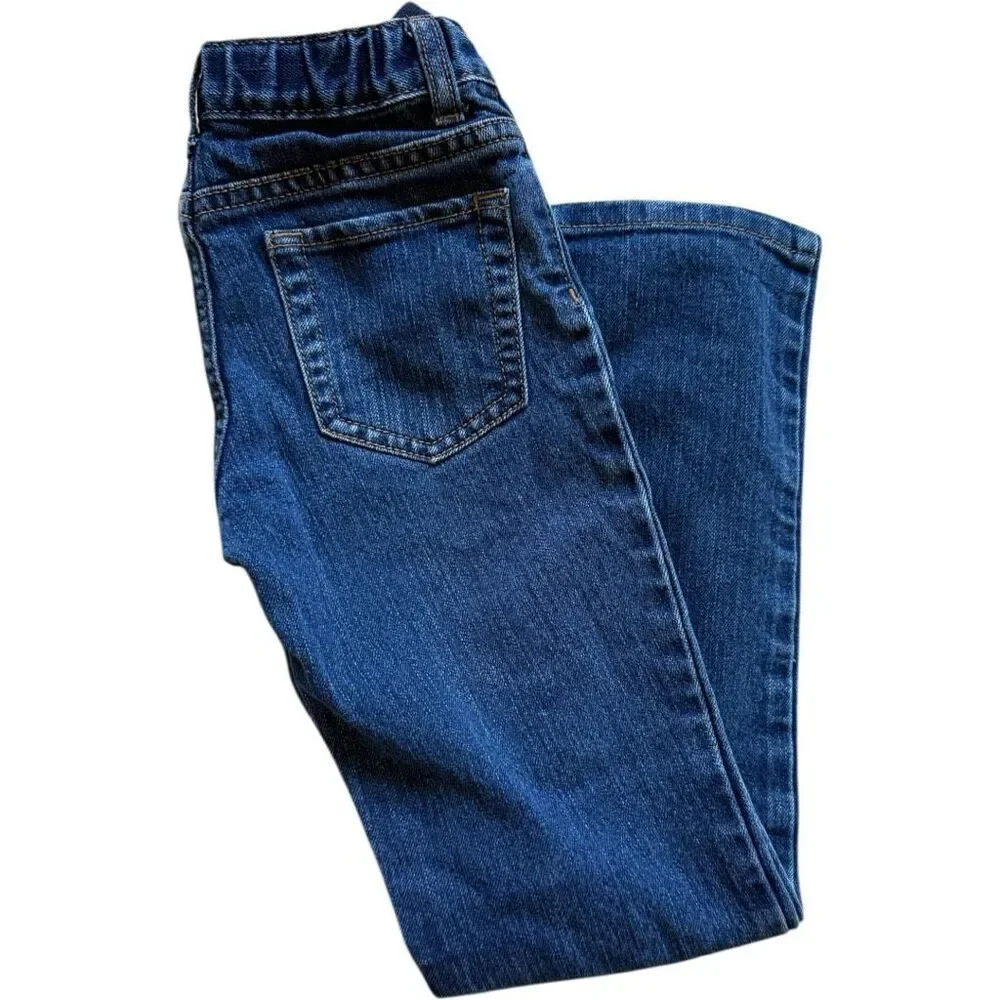 Youth Girls The Childrens Place Adjustable Tab Skinny Dark Rinse Jeans - Sz 8